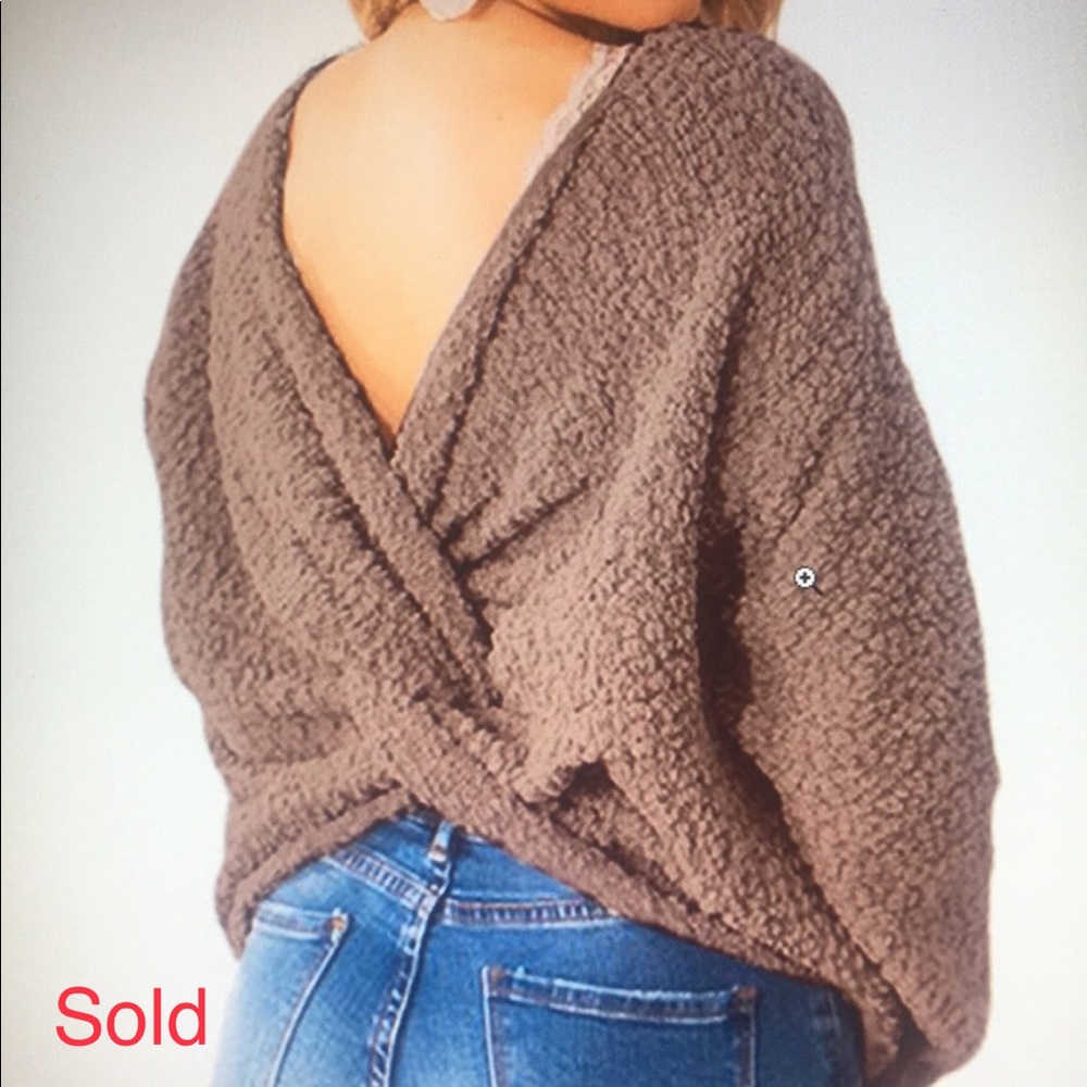 Rose twist back sweater
